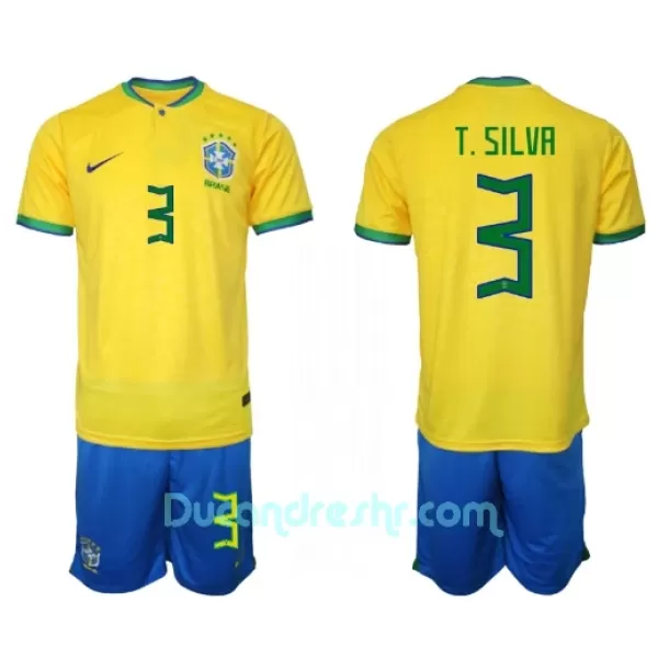 Dres Brazil Thiago Silva 3 Dječji Domaći SP 2022