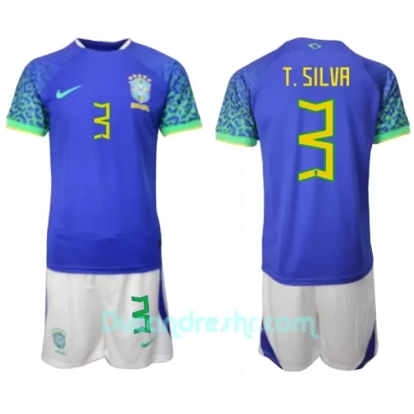 Dres Brazil Thiago Silva 3 Dječji Gostujući SP 2022