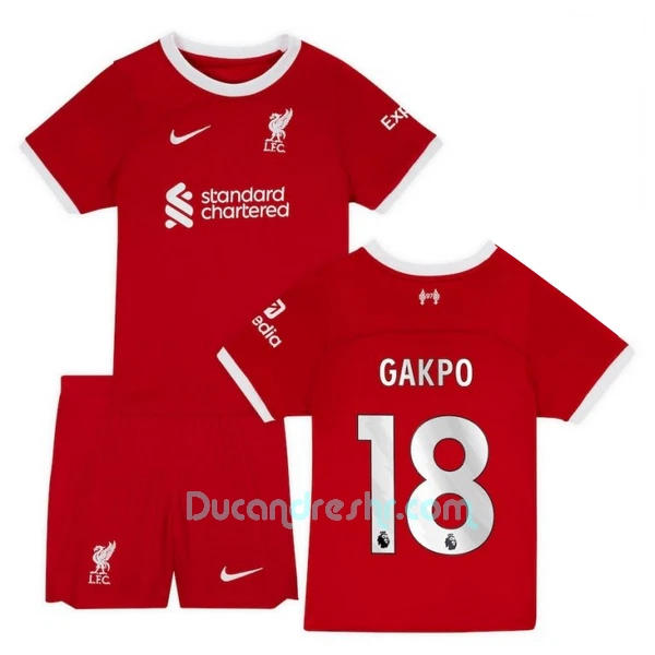 Dres Liverpool Cody Gakpo 18 Dječji Domaći 2023/24