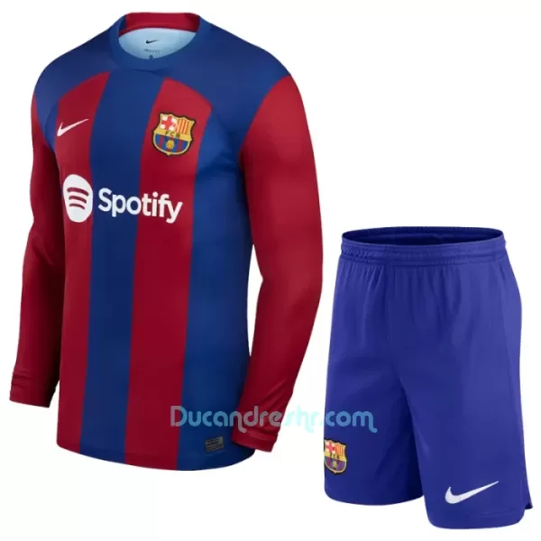 Dres FC Barcelona Dječji Domaći 2023/24 Dugi Rukav