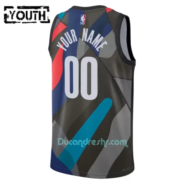 Dres za Košarku Brooklyn Nets Dječji City Edition Swingman 2023/24 Crno