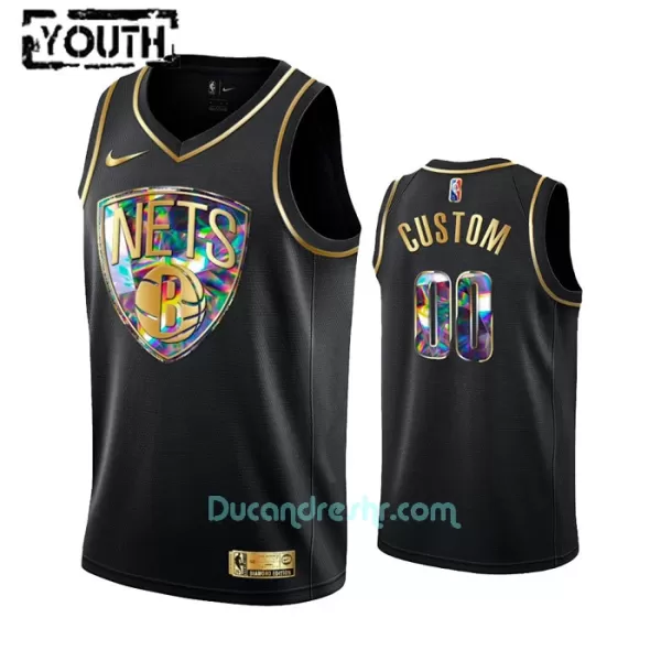 Dres za Košarku Brooklyn Nets Dječji Diamond Edition Swingman Crno