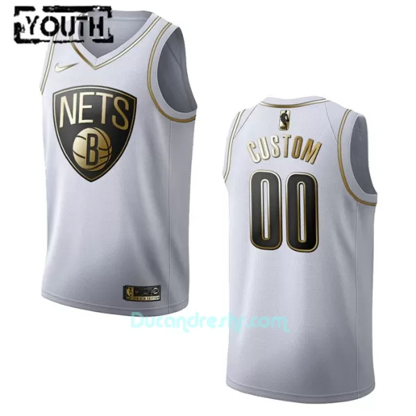 Dres za Košarku Brooklyn Nets Dječji Golden Edition Swingman Bijela