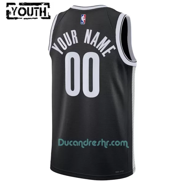 Dres za Košarku Brooklyn Nets Dječji Icon Edition Swingman 2023/24 Crno