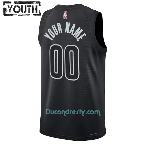 Dres za Košarku Brooklyn Nets Dječji Statement Edition Swingman 2023/24 Crno