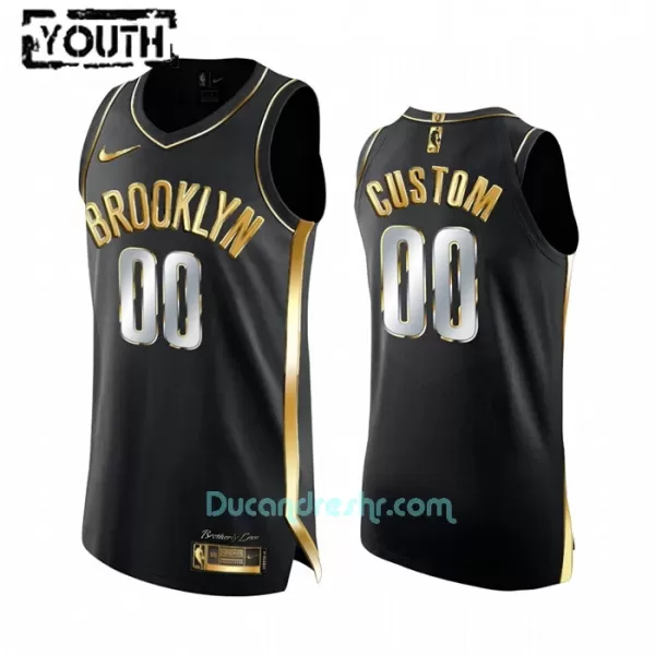 Limited Dres za Košarku Brooklyn Nets Dječji Golden Edition Swingman Crno