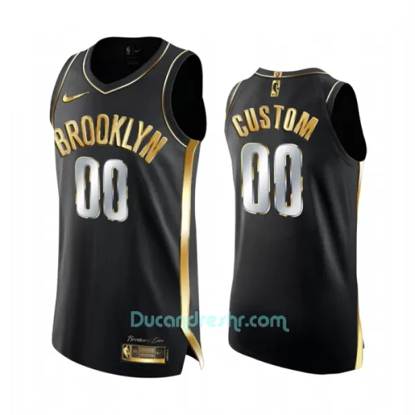 Limited Dres za Košarku Brooklyn Nets Golden Edition Swingman Crno