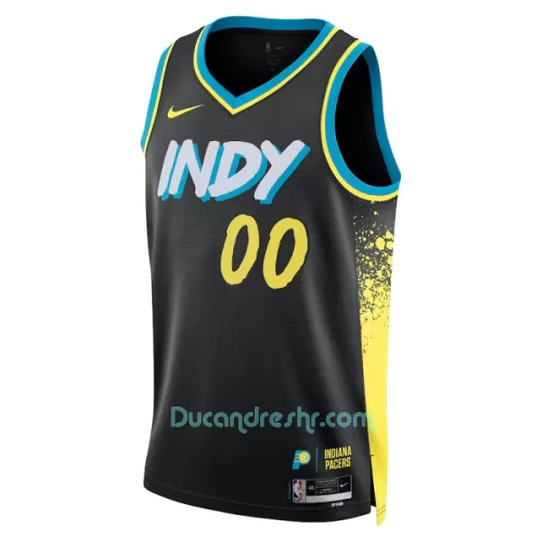 Dres za Košarku Indiana Pacers City Edition Swingman 2023/24 Crno