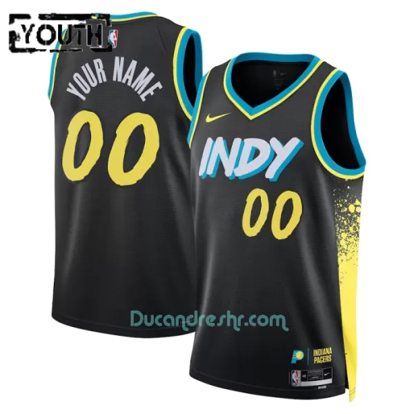 Dres za Košarku Indiana Pacers Dječji City Edition Swingman 2023/24 Crno