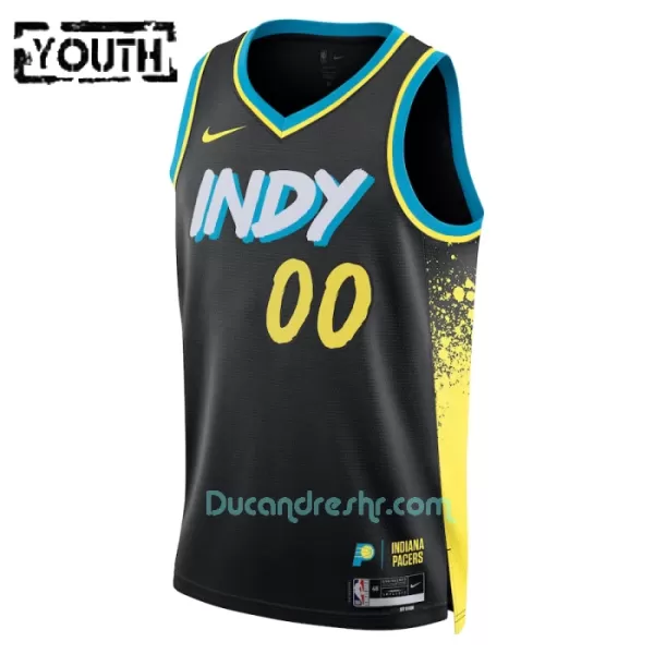 Dres za Košarku Indiana Pacers Dječji City Edition Swingman 2023/24 Crno