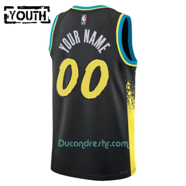 Dres za Košarku Indiana Pacers Dječji City Edition Swingman 2023/24 Crno