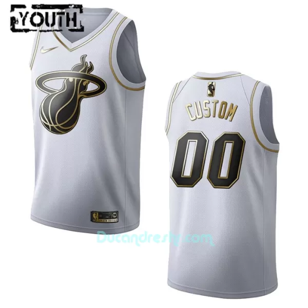 Dres za Košarku Miami Heat Dječji Golden Edition Swingman Bijela