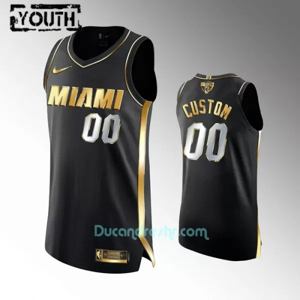 Limited Dres za Košarku Miami Heat Dječji Golden Edition Swingman Crno