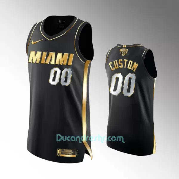 Limited Dres za Košarku Miami Heat Golden Edition Swingman Crno