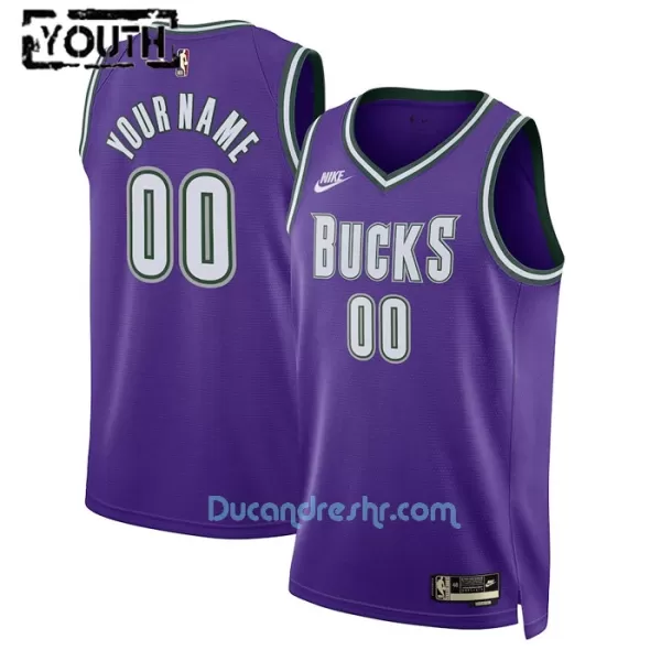 Dres za Košarku Milwaukee Bucks Dječji Classic Edition Swingman Ljubičasta