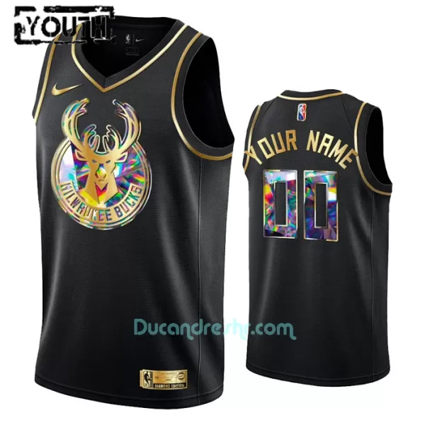 Dres za Košarku Milwaukee Bucks Dječji Diamond Edition Swingman Crno