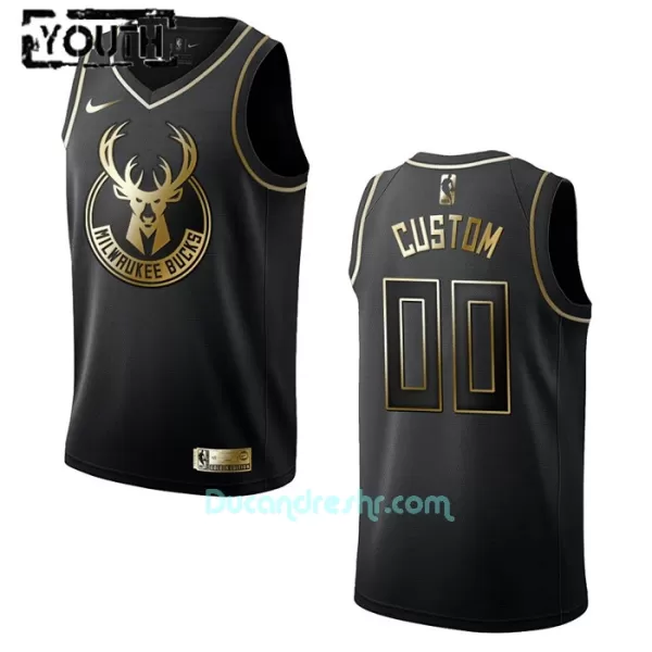 Dres za Košarku Milwaukee Bucks Dječji Golden Edition Swingman Crno