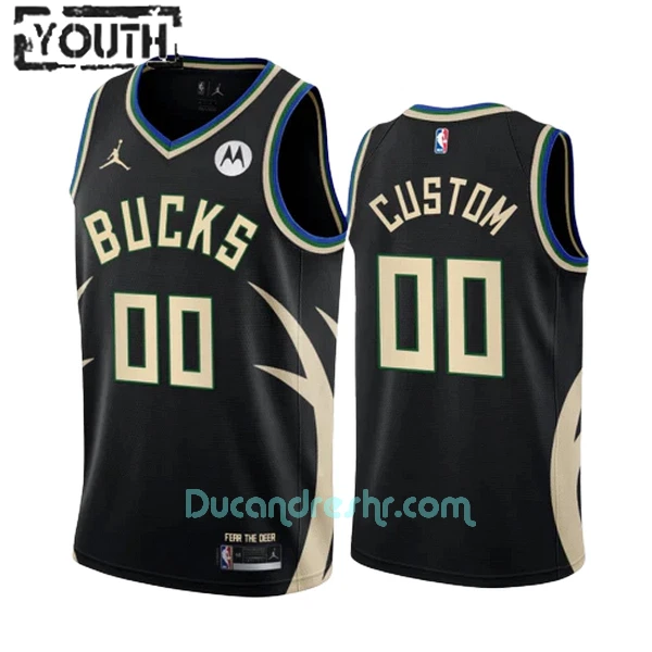 Dres za Košarku Milwaukee Bucks Dječji Statement Edition Swingman 2023/24 Crno