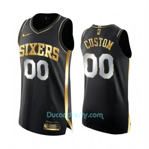 Limited Dres za Košarku Philadelphia 76ers Golden Edition Swingman Crno