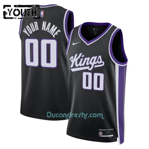 Dres za Košarku Sacramento Kings Dječji Icon Edition Swingman 2023/24 Crno