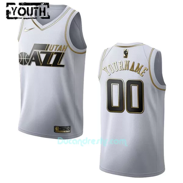 Dres za Košarku Utah Jazz Dječji Golden Edition Swingman Bijela