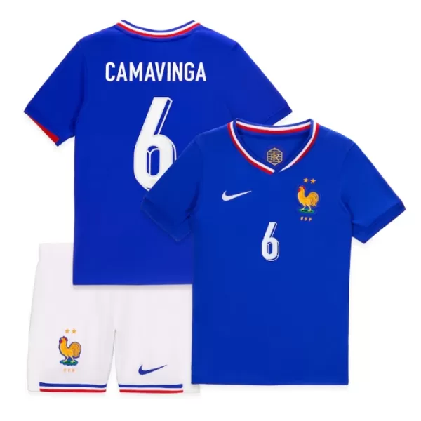 Dres Francuska Eduardo Camavinga 6 Dječji Domaći UEFA Euro 2024